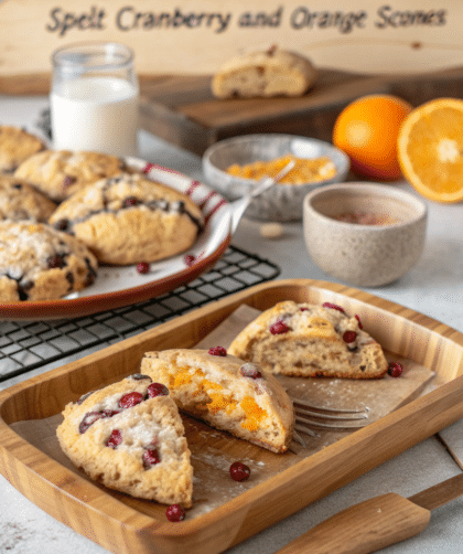 Spelt Cranberry and Orange Scones