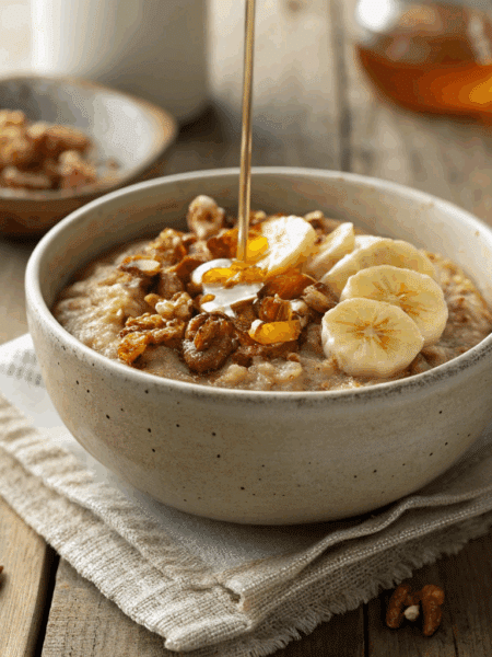 Spelt Porridge with Honey and Nuts