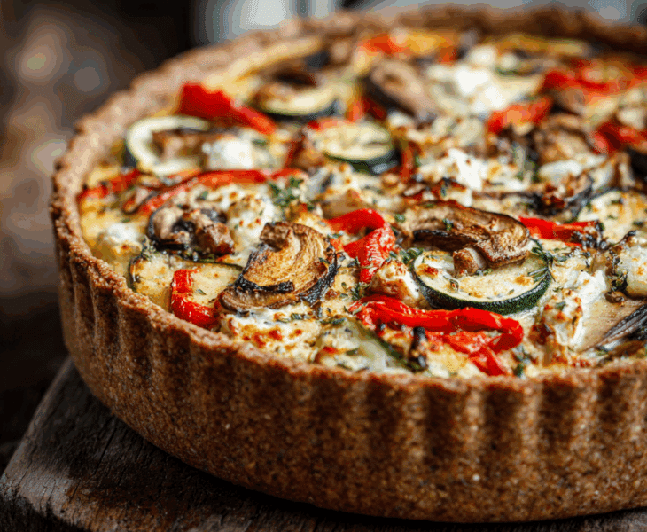 Spelt Roasted Vegetable Quiche Recipe