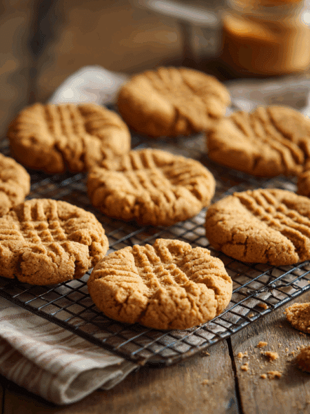 freshly baked spelt peanut butter cookies