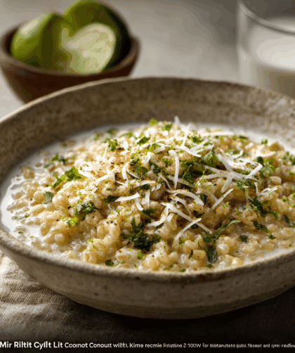 "Spelt Risotto with Coconut Milk and Lime" made exactly to the recipe.